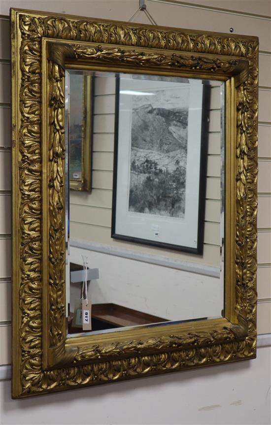A rectangular gilt-framed wall mirror H.88cm